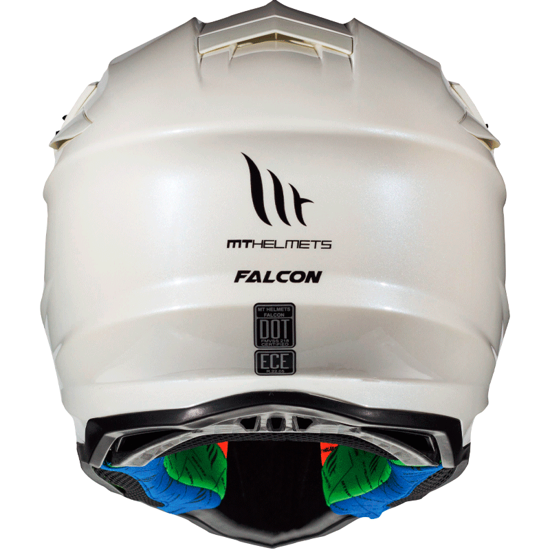 Casco MT Falcon Solid A0 Blanco Perlado Brillo - Imagen 3