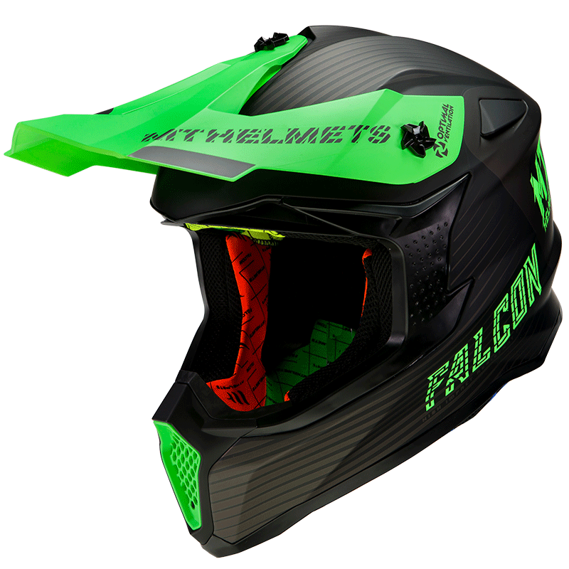 Casco MT Falcon System D6 Verde Flúor Mate