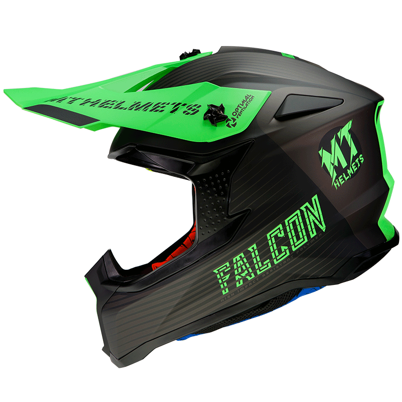 Casco MT Falcon System D6 Verde Flúor Mate - Imagen 2