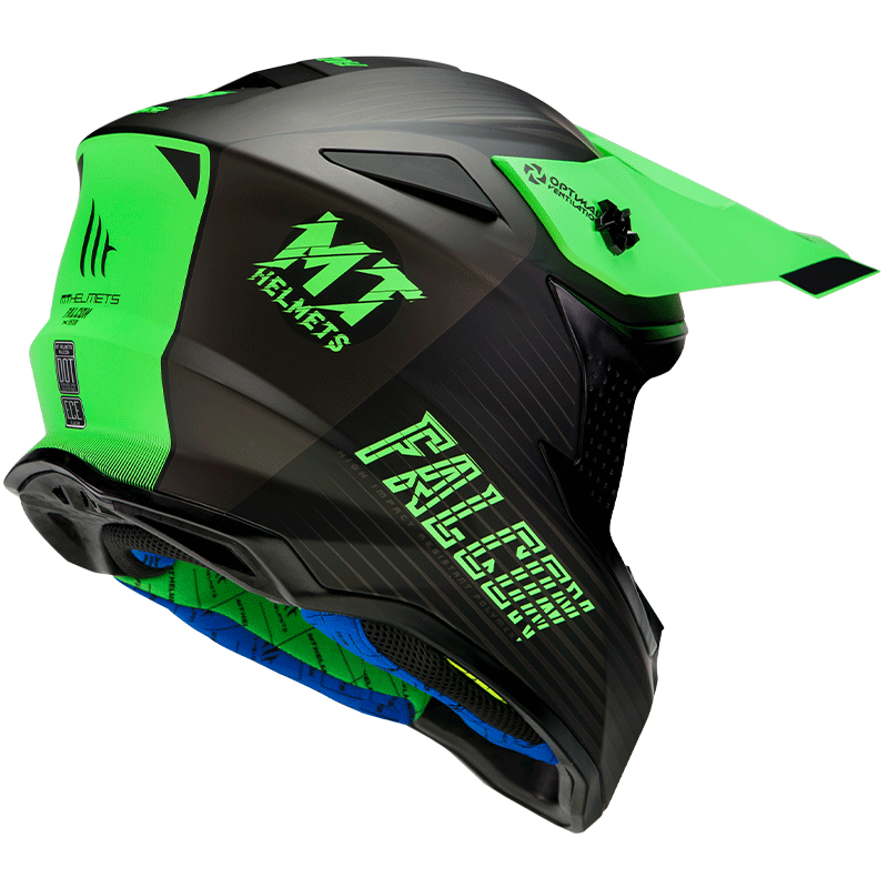 Casco MT Falcon System D6 Verde Flúor Mate - Imagen 3