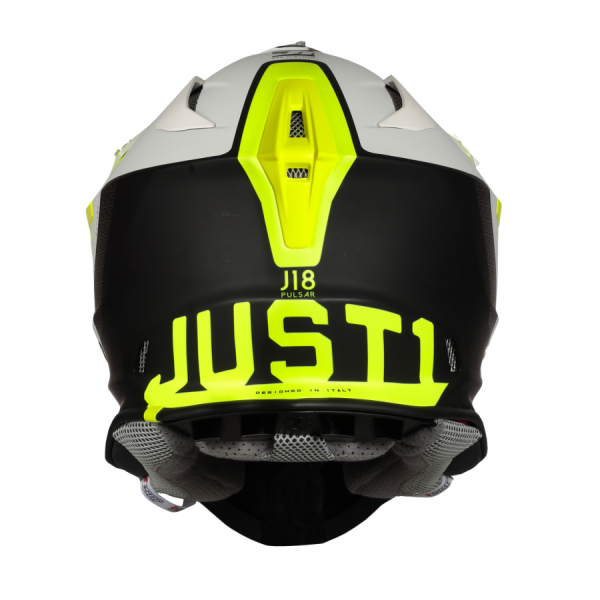 Casco offroad Just1 Racing J18 Pulsar Amarillo flúor / Negro / Blanco - Imagen 2