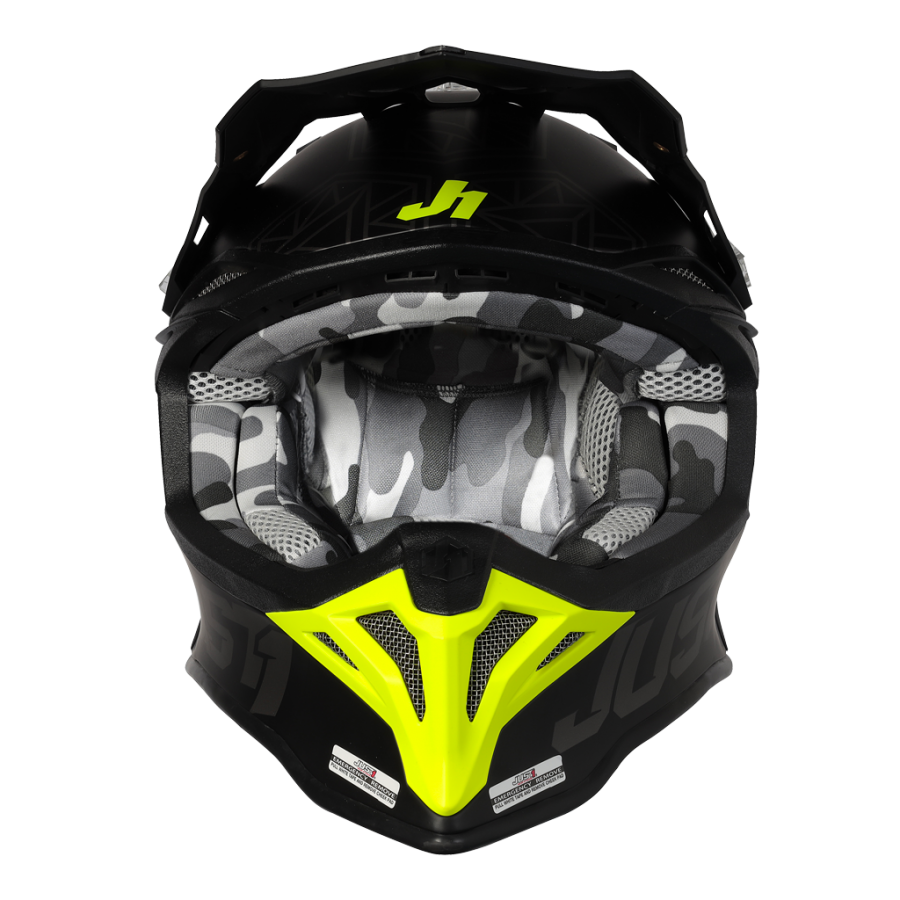 Casco offroad Just1 J39 Kinetic Camuflaje Amarillo flúor / negro - Imagen 3