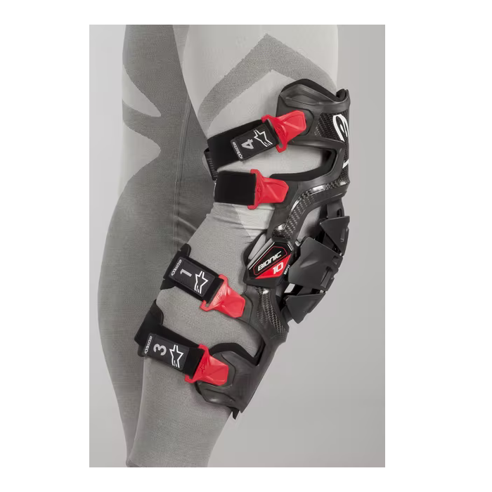 Rodillera Derecha Alpinestars MX Bionic-10 Carbon Negro / Rojo - Imagen 4