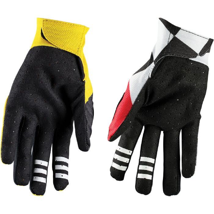 Guantes Thor-Hallman Mainstay Negro/Blanco/Amarillo/Rojo - Imagen 2