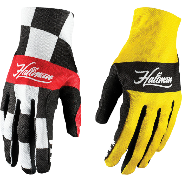 Guantes Thor-Hallman Mainstay Negro/Blanco/Amarillo/Rojo