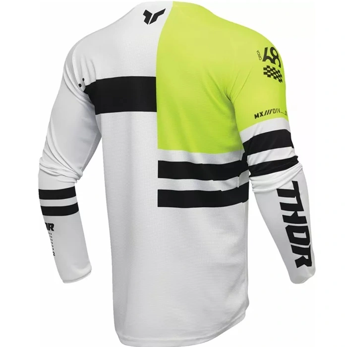 Camiseta Thor Mx Launchmode Dozer Blanco/Amarillo Flúor - Imagen 2